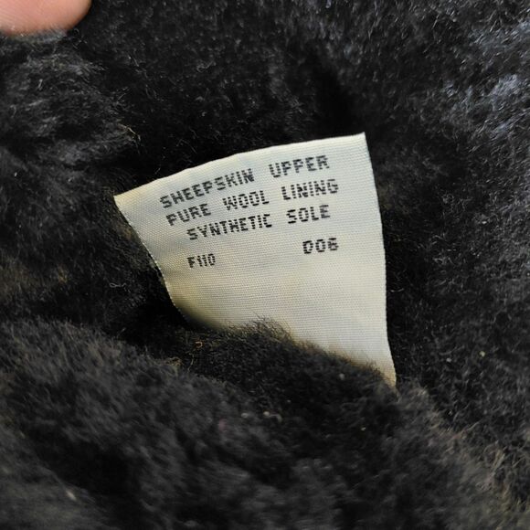 UGG Boots Ultra Tall Tasman Braid Womens 7 Black Sheepskin Wool Shearling 5245 - Picture 13 of 16